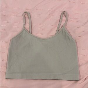 Garage Ribbed Beige Crop Top
